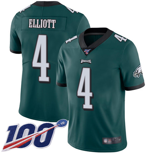 Men Philadelphia Eagles #4 Jake Elliott Midnight Green Team Color Vapor Untouchable NFL Jersey Limited Player 100th